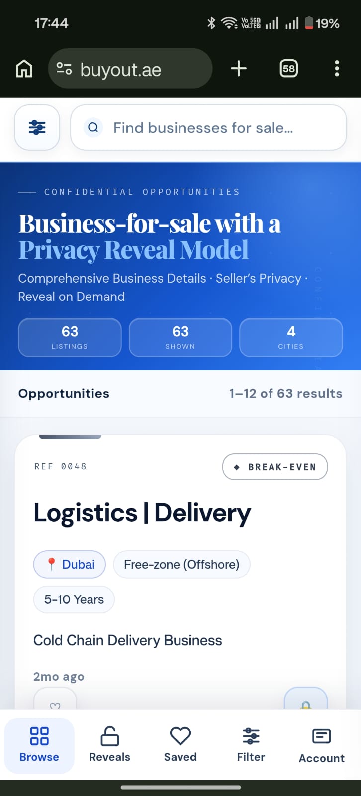 Buyout mobile app preview